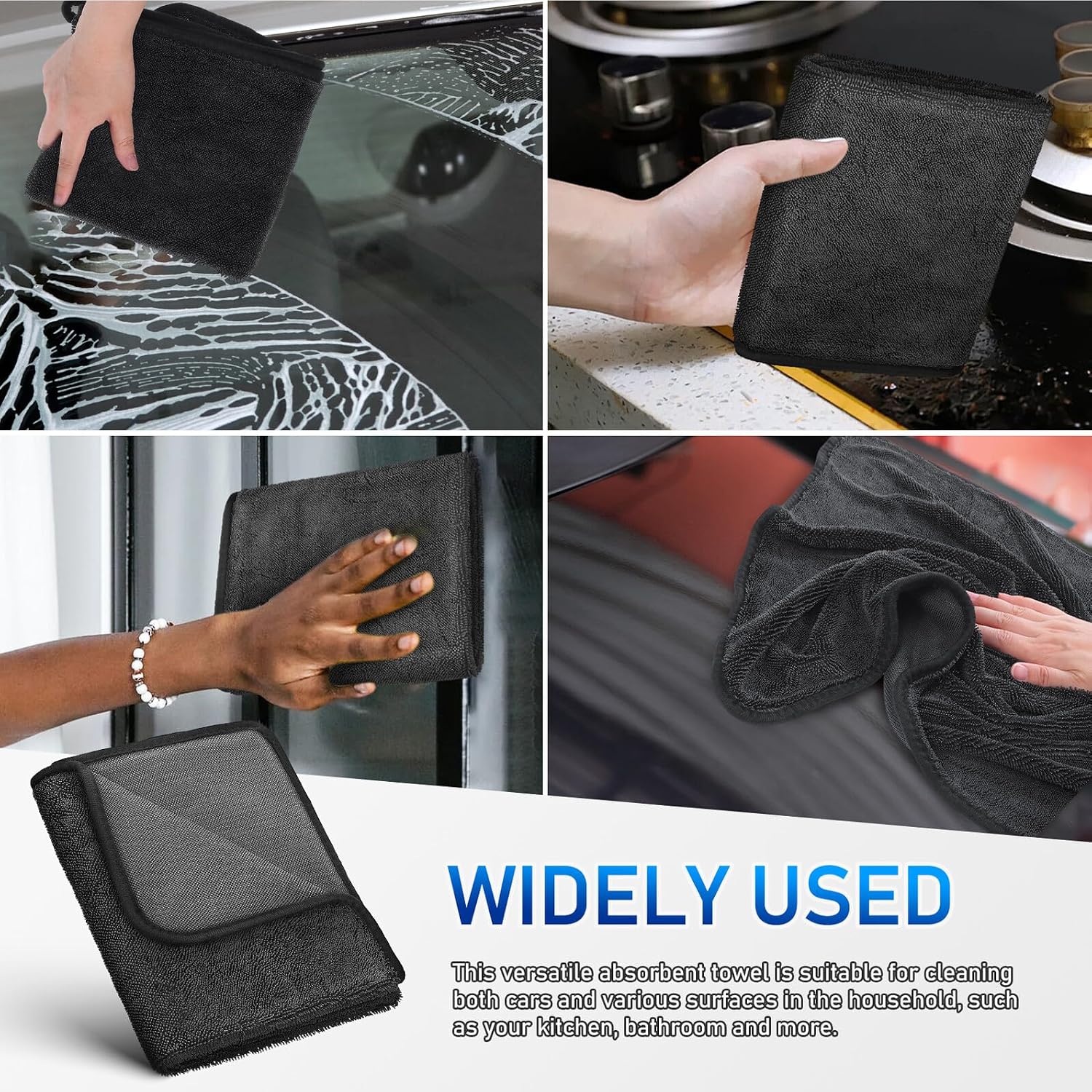 CALLARON Car Cleaning Microfiber Towel 50x80cm Highly Absorbent Thickened Car Drying Cloth No Lint for Exterior Detailing and Auto Care
