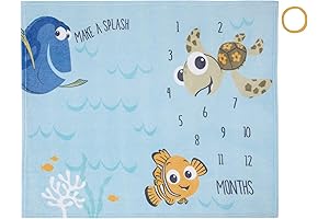 Disney Finding Nemo Blue Make a Splash Super Soft Photo Op Milestone Baby Blanket