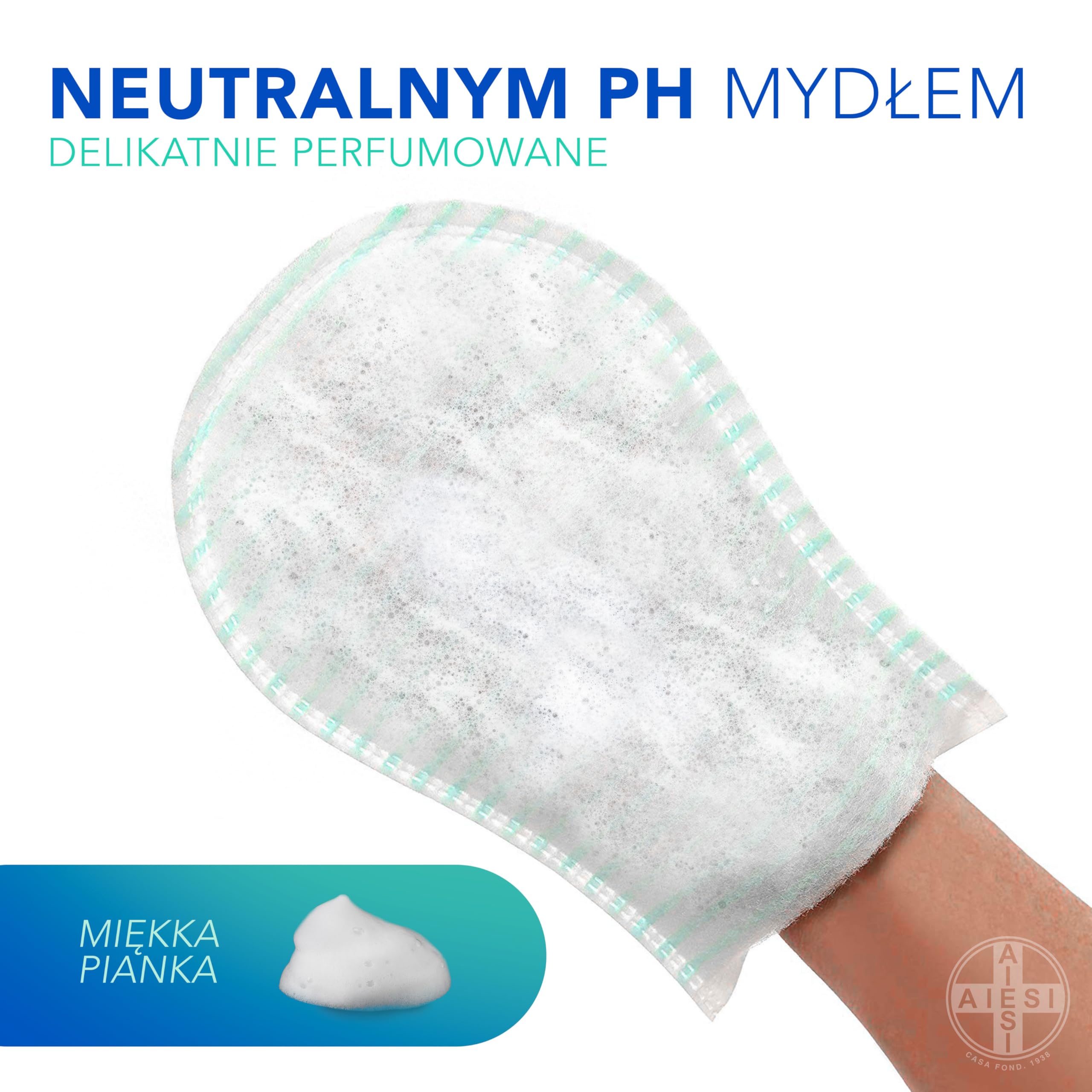 Aiesi® Jednorazowe rękawiczki do mycia, wysokiej jakości, wodoodporne, z miękką gąbką (opakowanie zawiera 100 sztuk), delikatnie pachnące, bez spłukiwania