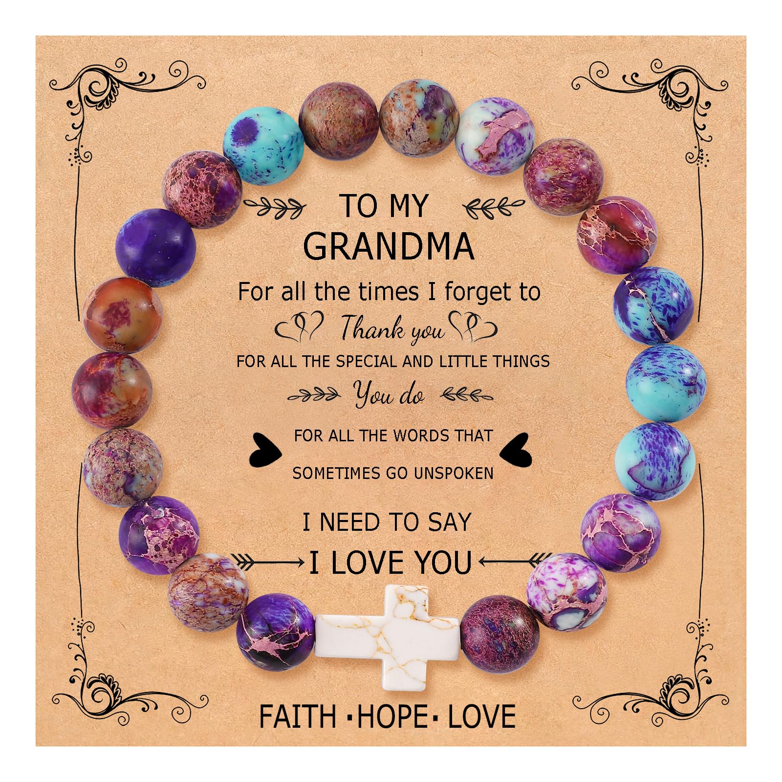 QWNHONEY Cross Bracelet for Women Christian Gifts Colorful Imperial Stone Catholic Religious Jewelry Mothers Day Birthday Christmas Gifts for Women Mother Daughter Sister Girlfriend Grandma Wife