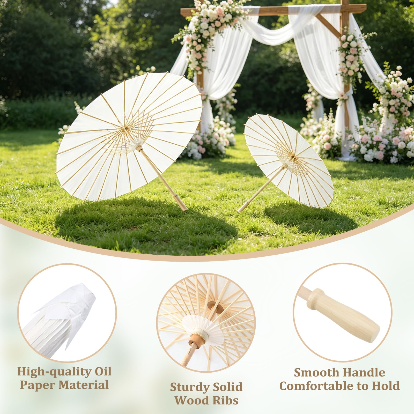 Mototo Sonnenschirm, 84 cm, 60 cm, Weiß