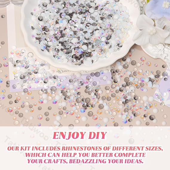 15000Pcs Black White Resin Jelly Rhinestones for Bedazzling