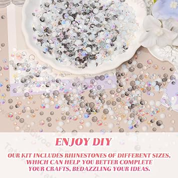 15000Pcs Black White Resin Jelly Rhinestones for Bedazzling