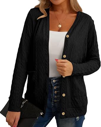 Cardigan Léger Femme Ann Taylor LOFT - Manches Longues Boutonnées - Taille M - Noir Et Blanc