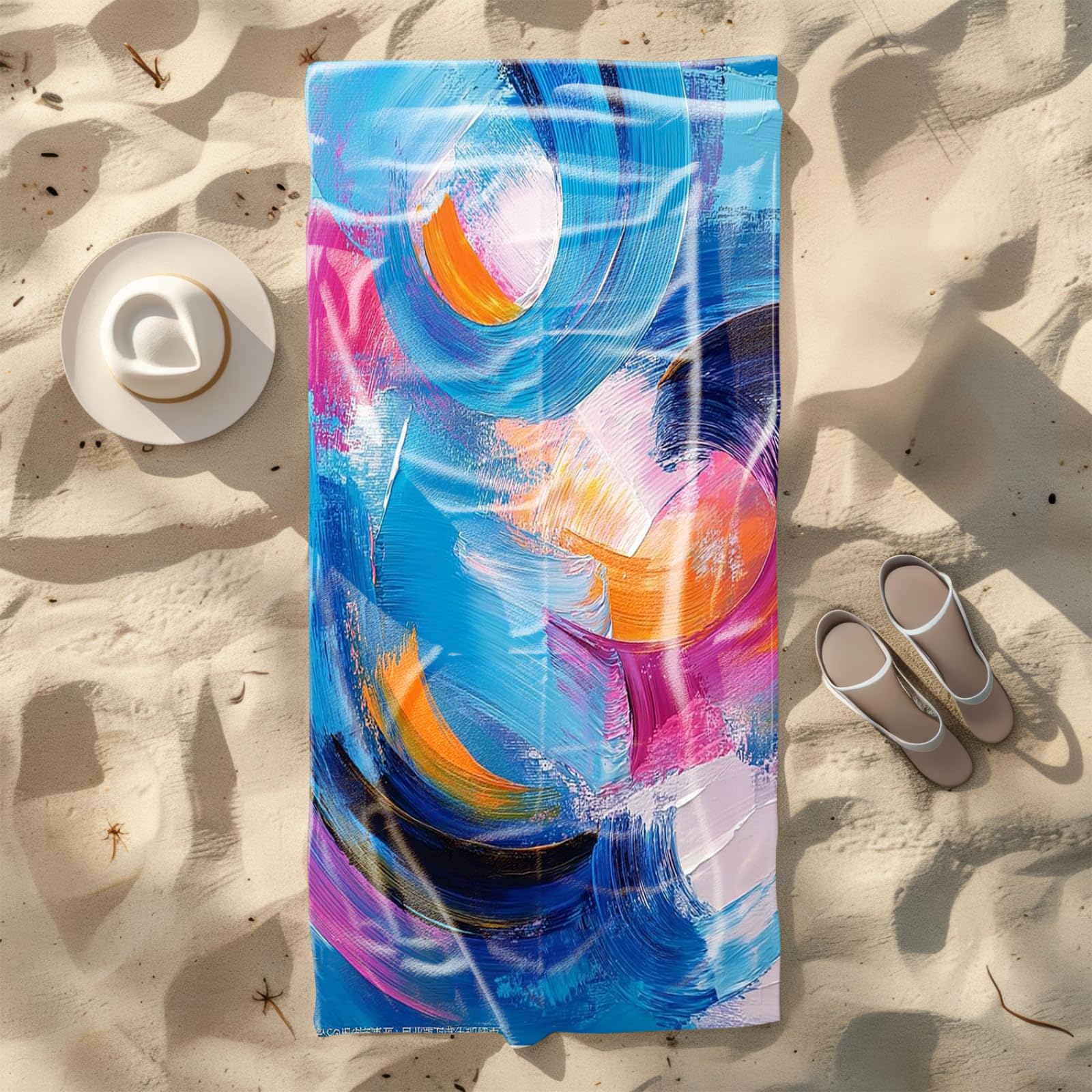 Genérico Toalla Playa Grande Abstracto Azul Microfibra Secado Rápido Oversize Toalla Sin Arena Súper Ligera Piscina Camping Picnic Yoga Gimnasio Y Deportes Viaje