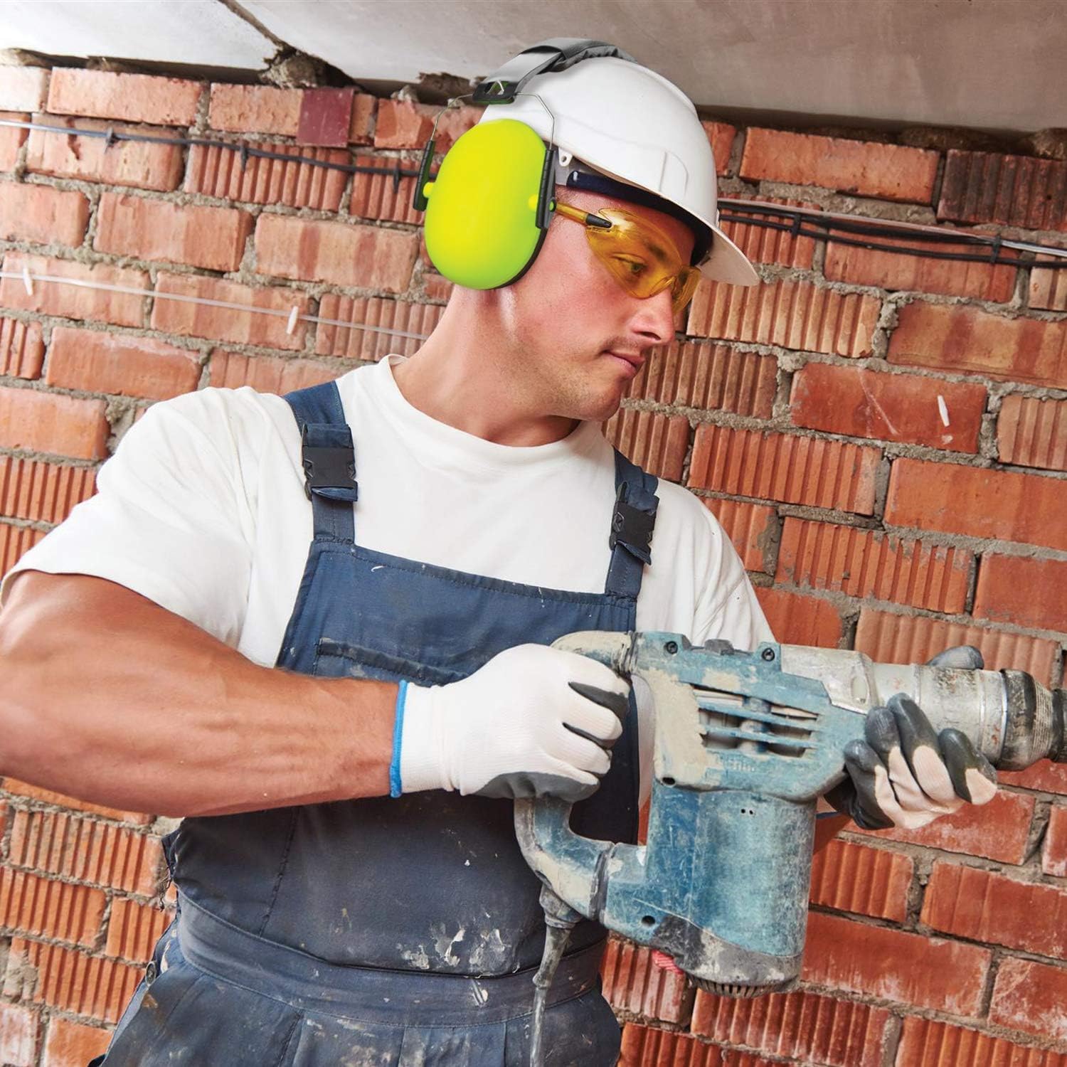 Hearing Protection Ear Muffs - Lime Green Hearing Protection and Noise Cancelling Reduction Safety Ear Muffs, Fits Children and Adults, Perfect for Shooting, Hunting, Woodworking and More by MEDca : Tools & Home Improvement