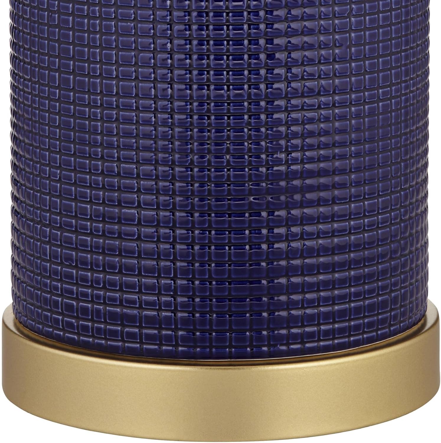 360 Lighting Gilson 24 1/2" High Modern Coastal Glam Table Lamps Set of 2 Gold Textured Blue Finish Ceramic Fabric White Shade Living Room Bedroom Bedside Nightstand House Office Home Reading