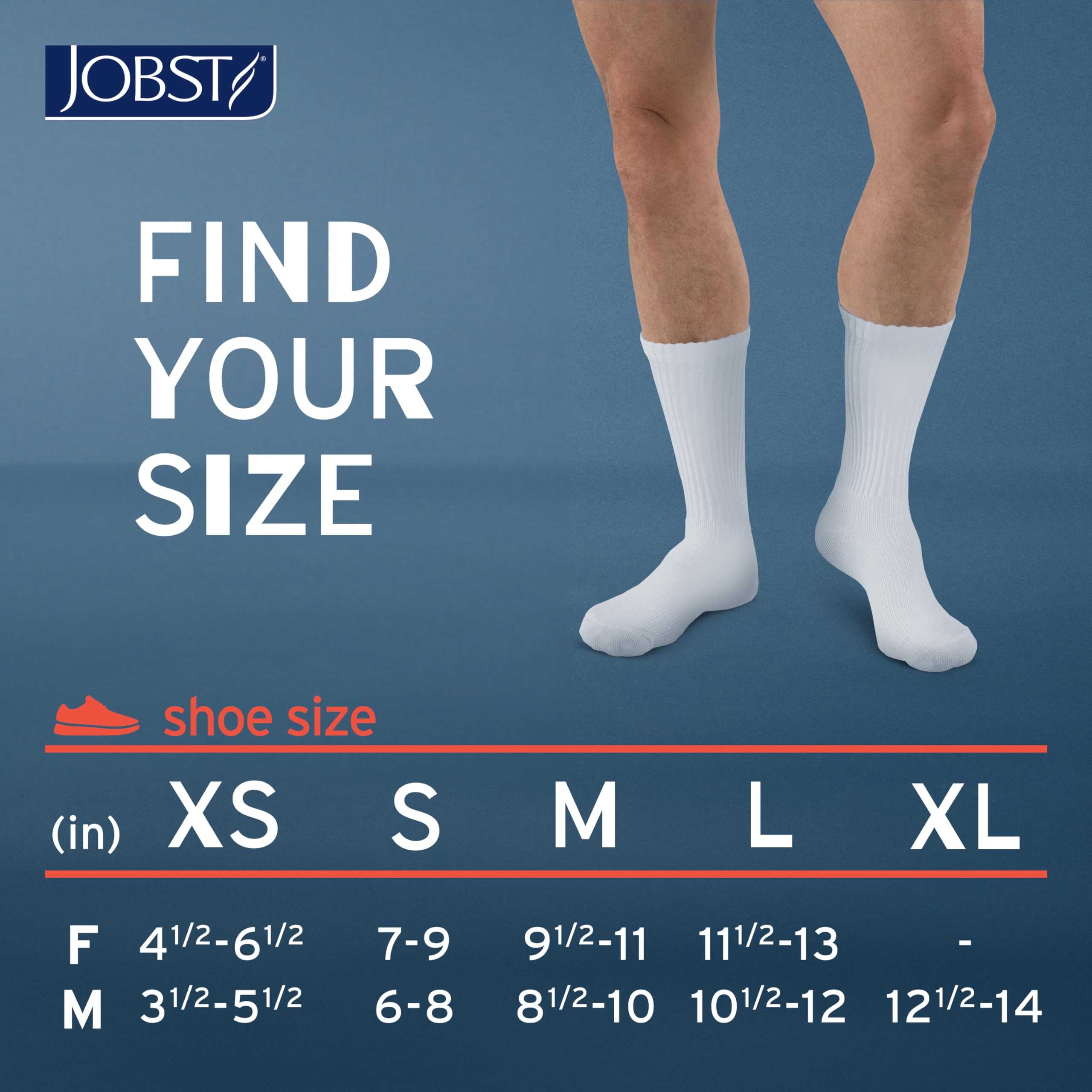 JOBST SensiFoot Diabetic Compression Socks for Men and Women 8-15 mmHg with Seamless Toe and Moisture Management - Extra Padding in Toe, Foot, and Heel Area - Crew Length - Closed Toe - White, Large