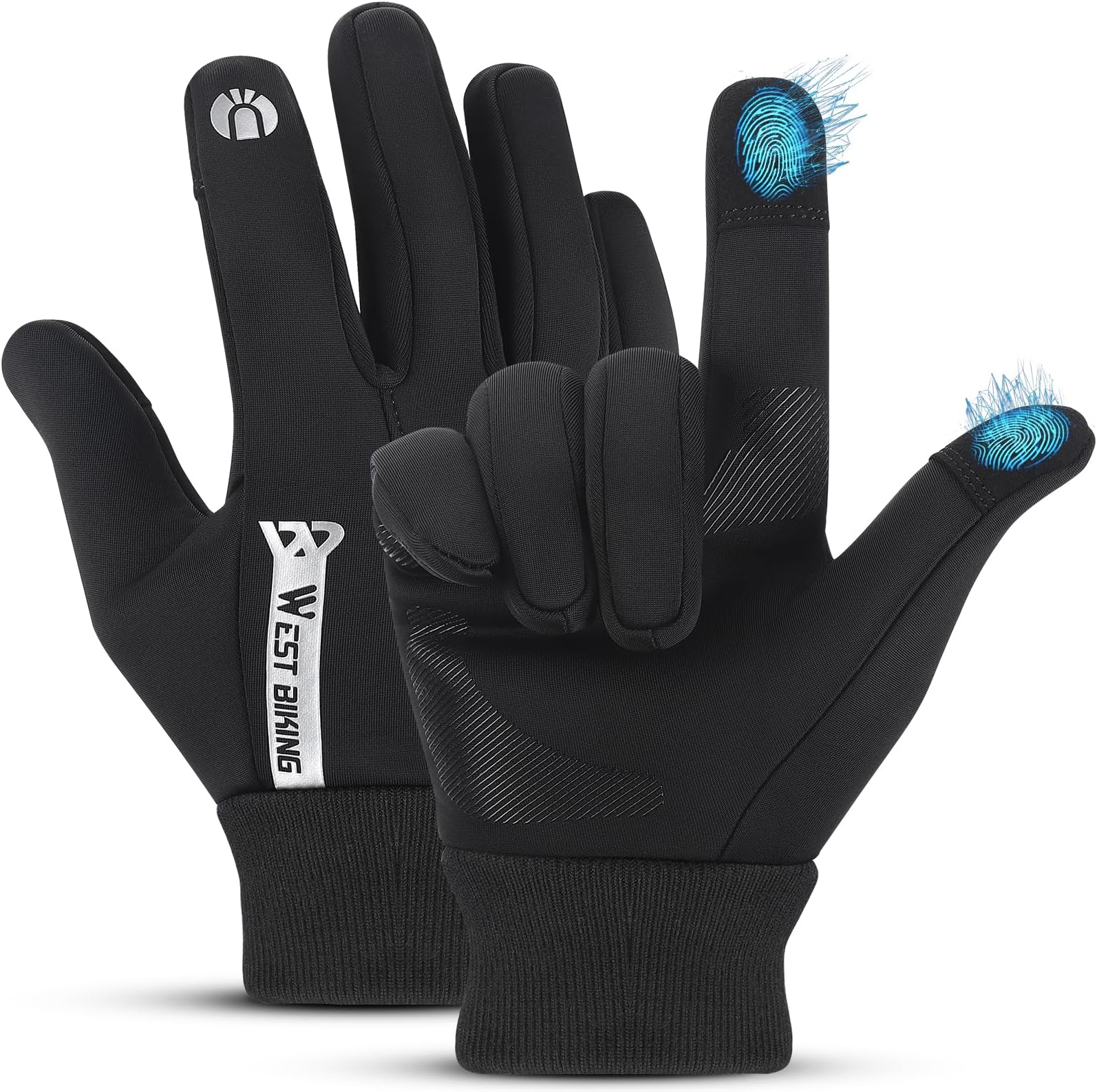 West BikingChildren's Cycling Gloves - Winter Warm Gloves Children's Touchscreen Sports Gloves, 2-9 Years Non-Slip Riding Gloves Children Girls Boys Thermal Fleece Gloves Children