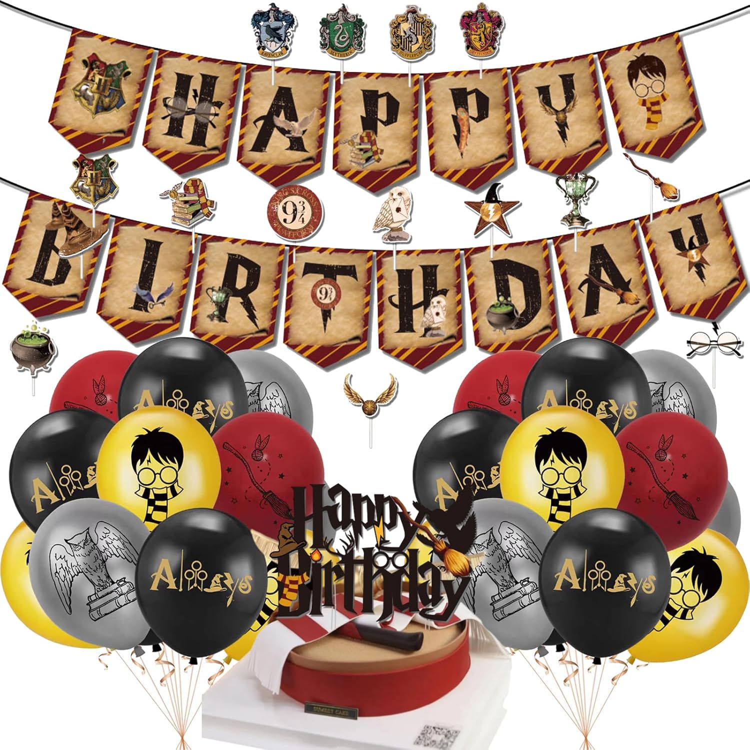 Wizard Geburtstagsdeko Set - 50-teilige Zauberer Partydekoration