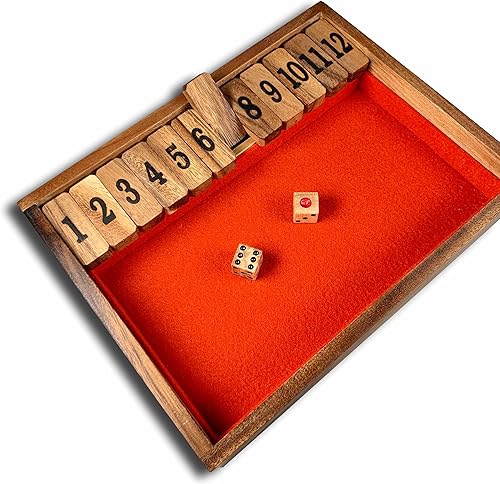 Vista 2 de Shut The Box Game #1-12 Premium - Shut The Box Game Wooden - Puzzle Games - Wooden