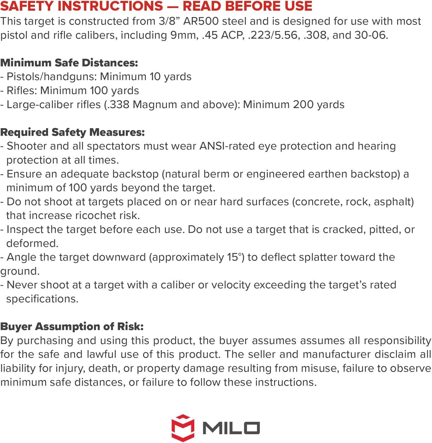 AR500 Steel Shooting Gong Targets 3/8" Thick — Heavy-Duty Metal Targets for Training, Practice, Outdoor & Range Use