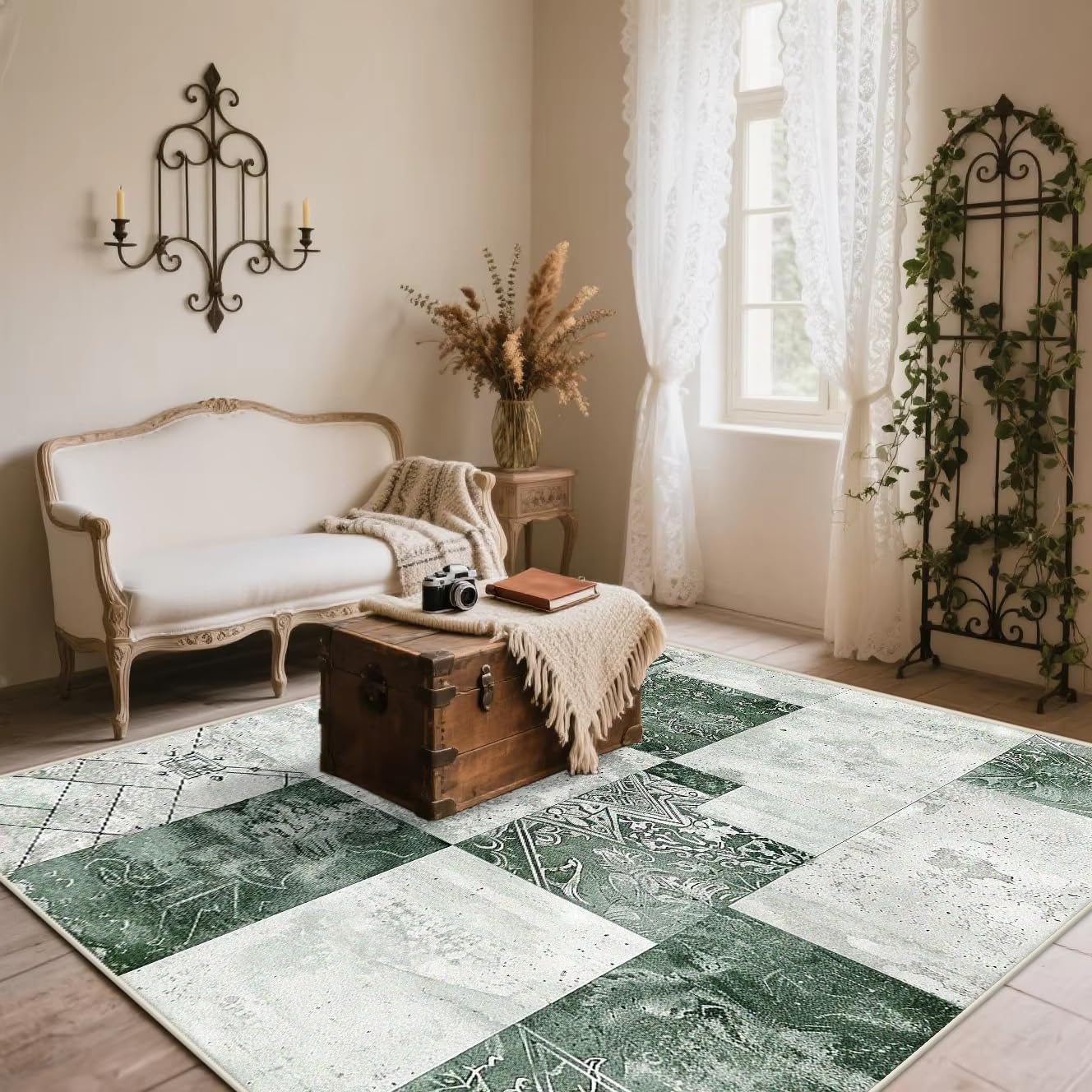 Tapis de salon pour canapé créant un coin nuit cosy