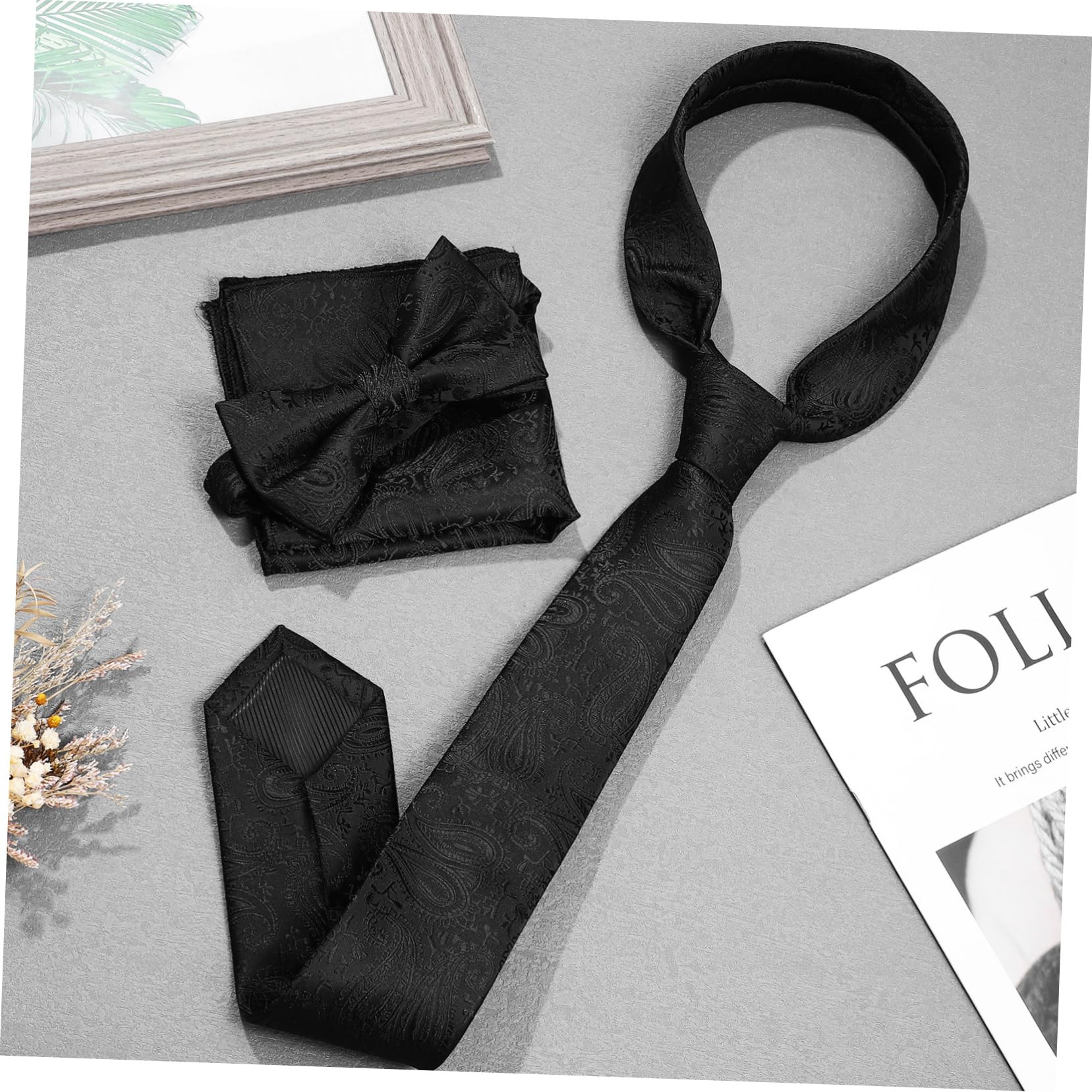 VALICLUD Fliege Quadratische Krawatte Einstecktuch Für Männer Halloween Accessoires Damen Krawatte Und Einstecktuch Für Herren Herrenkrawatten Kleine Tasche Polyestergarn Mann Passen