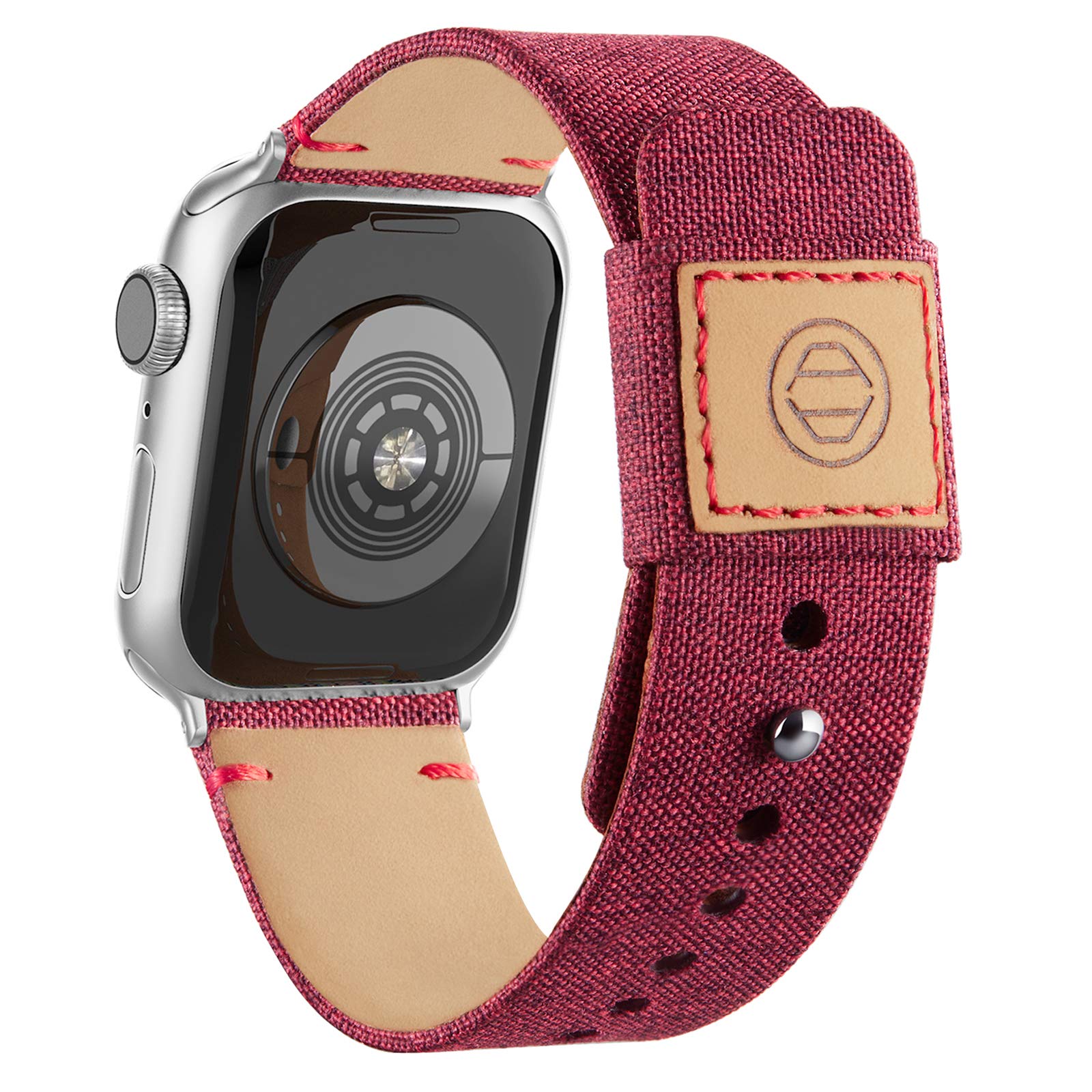 Recoppa Fabric Cloth Bands Compatible with Apple Watch 49mm 46mm 45mm 44mm 42mm 38mm 40mm 41mm, Canvas Strap with Soft Genuine Leather Lining for