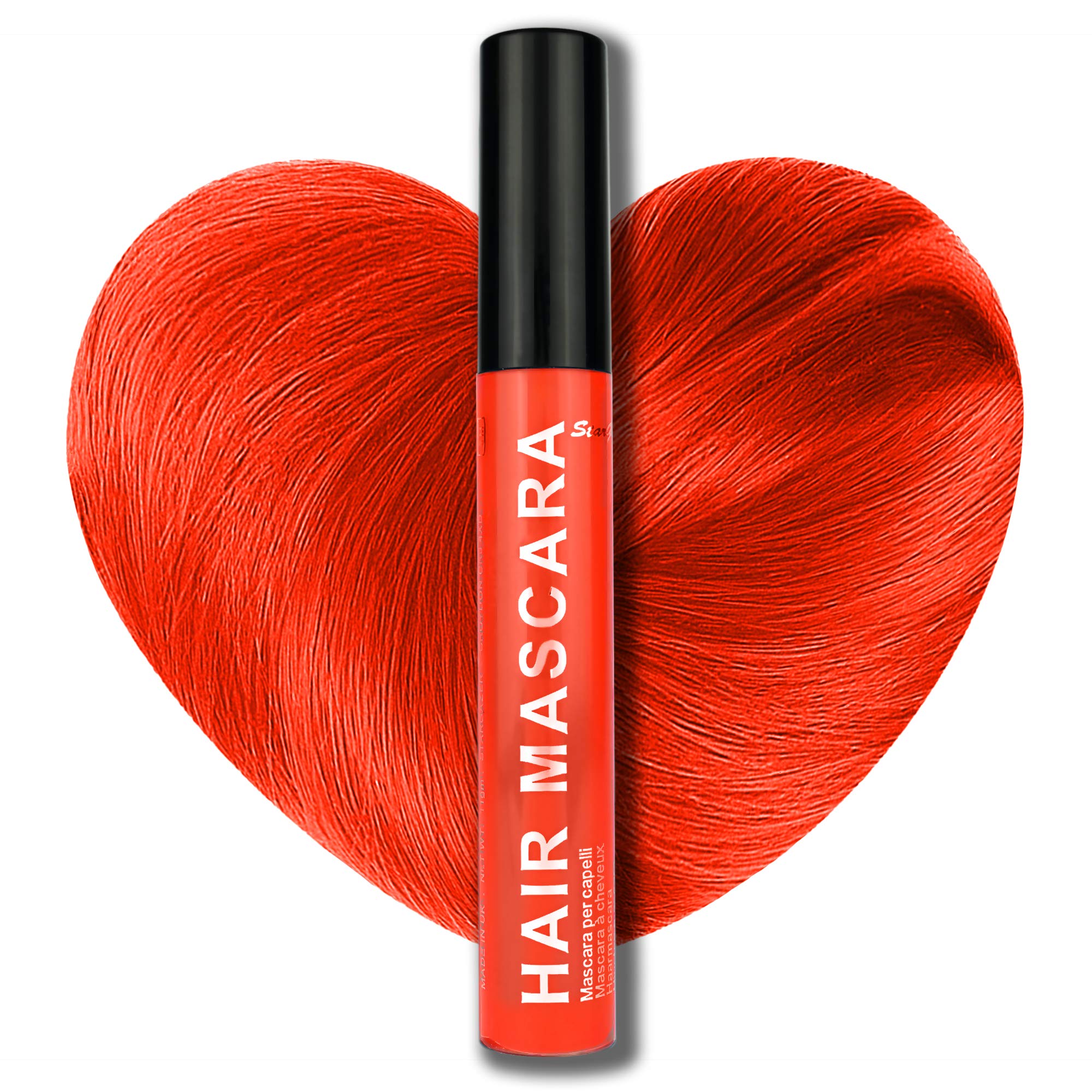Stargazer Neon Red UV-Reactive Hair Mascara, wash out colour