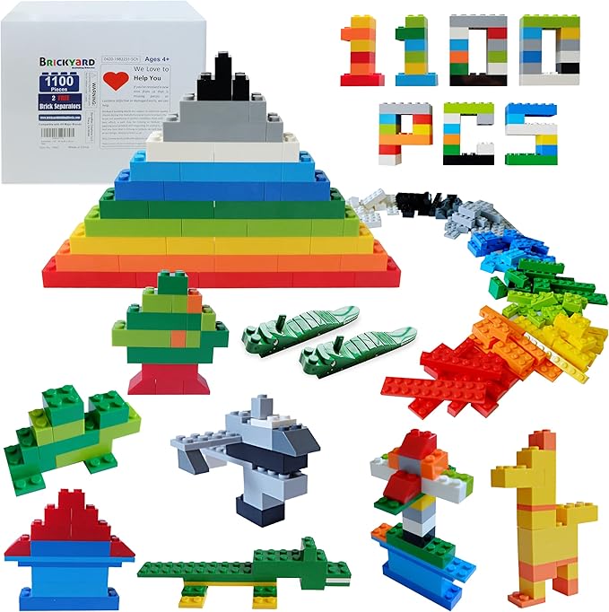 Brickyard Building Blocks 1,100 Piece Building Bricks Toy