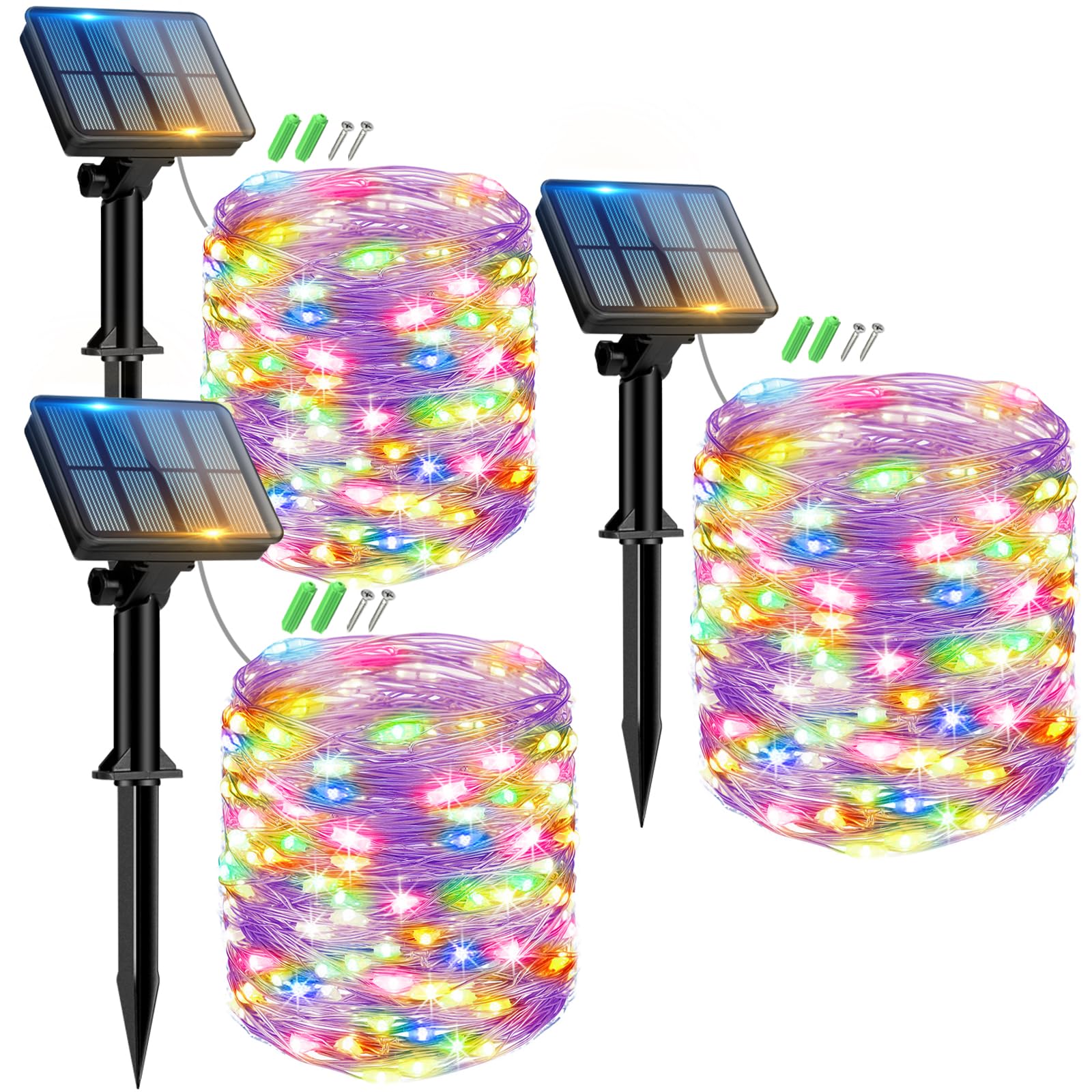 Peasur 【3 Packs Guirnaldas Luces Exterior Solar, Totalmente 36M 360 LED 8 Modos IP65 Cadena de Luces Decoracion para, Terraza, Fiestas, Bodas, Patio, Jardines
