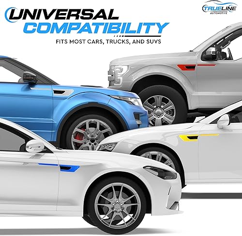 Vista 6 de True Line Automotive Protector de arañazos, kit de 2 piezas de adornos reflectantes para puerta lateral, protector de pintura para automóviles