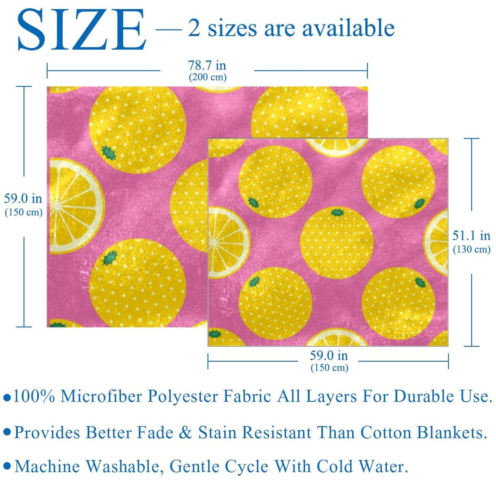 Coperta in pile, super morbida, lussuosa, motivo pop art con agrumi, colore: giallo