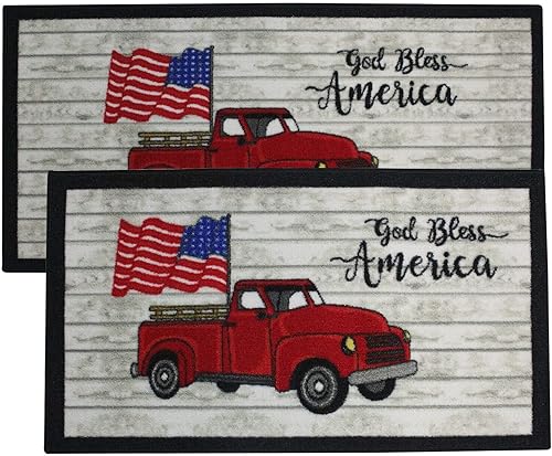 Miniatura 4 de Kashi Home Alfombra de cocina, alfombra de área, tapete con hermoso estampado, antideslizante, parte trasera de látex, color vino burdeos, juego de