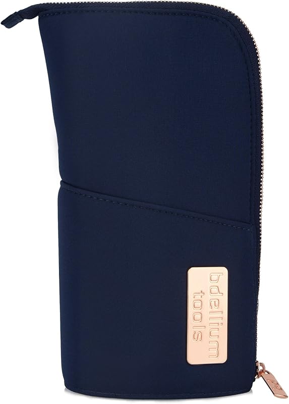 BDELLIUM TOOLS Estojo vertical para pincéis de maquiagem Golden Triangle Blue