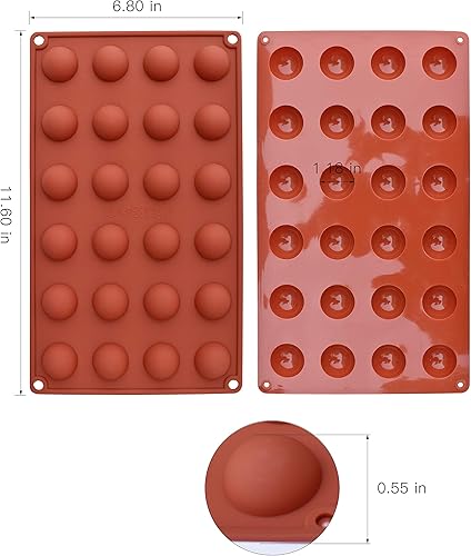 Miniatura 5 de homEdge Mini molde de silicona semiesférica de 24 cavidades, 3 paquetes de moldes para hornear para hacer chocolate, pasteles, gelatina, mousse de
