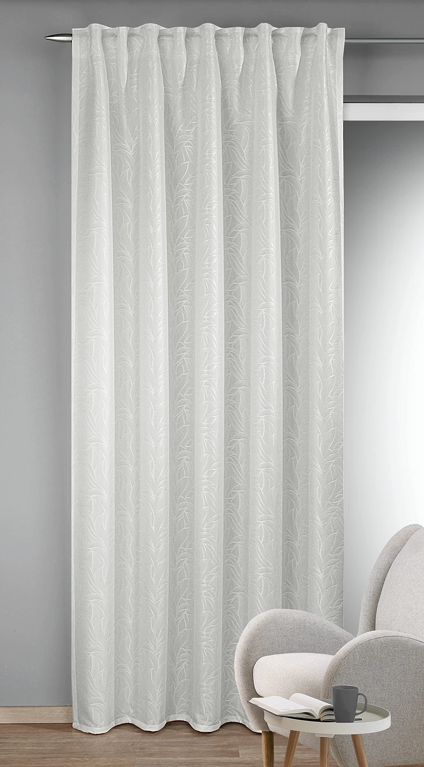 Albani Scarf GB VD. Loops/Celia / 245 x 135 cm, Polyester, White, 245x135 cm