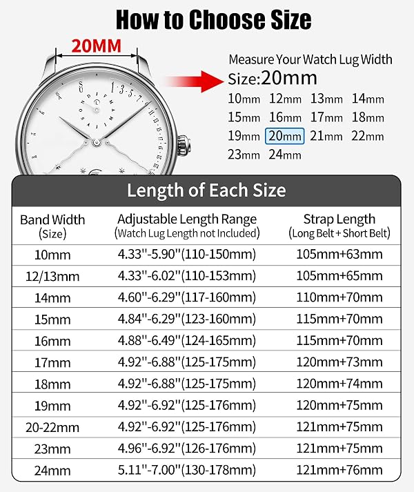 BINLUN Genuine Leather Watch Band Quick Release Leather Watch Straps Replacement for Women Men with 10 Colors (10mm, 12mm, 13mm, 14mm, 15mm, 16mm, 17mm, 18mm, 19mm, 20mm, 21mm, 22mm, 23mm, 24mm) by BINLUN - Used condition - Image 6