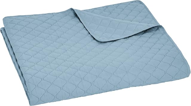 Amazon Basics Oversized Embossed Coverlet, Spa Blue Diamond, 170 x 210 cm