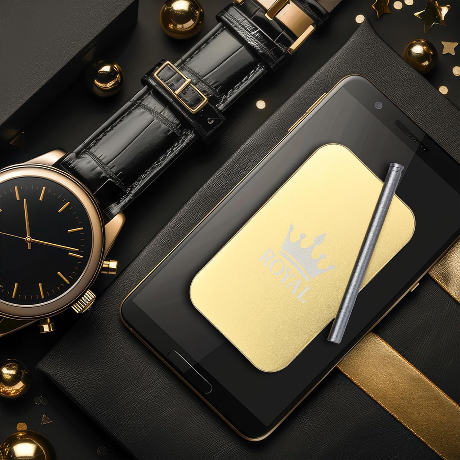 8-Compartment Aero-Grade Metal Storage Box with Dual Tubes, Non-Slip Lock, Laser-Engraved Crown Emblem, Portable Travel Case, Luxury Gift Packaging1