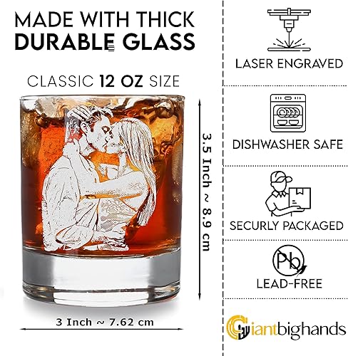 Miniatura 2 de Vaso de whisky personalizado, regalo para novio, regalos de bourbon para marido, hombre, vasos de whisky grabados personalizados, regalos para