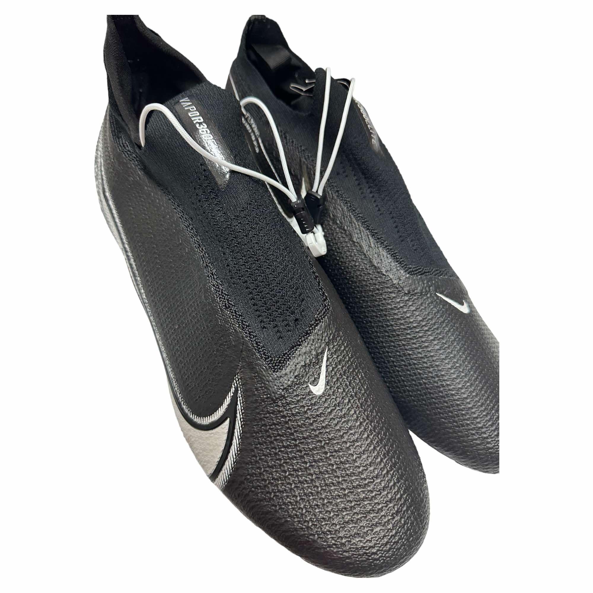 Nike Men's Vapor Edge Elite-360 Flyknit Football Cleats Shoes Black/White #CV6282-009 - Size Men's 16