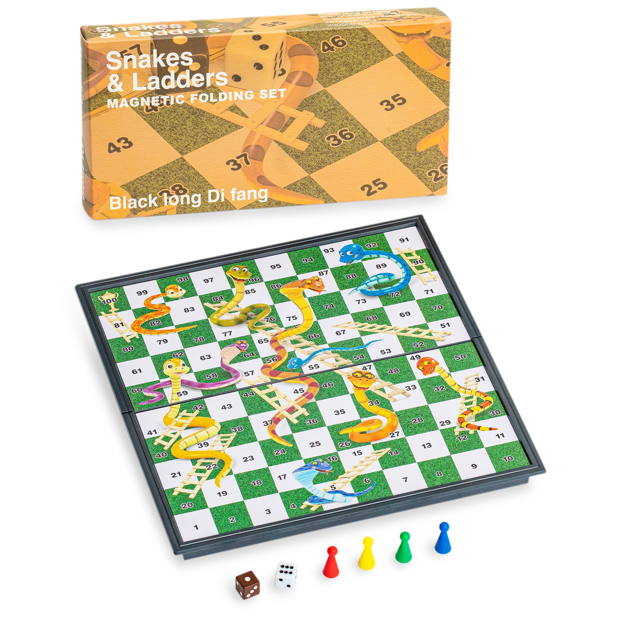 Magnetic Snakes and Ladders Board Game Set - 9.6 Inches