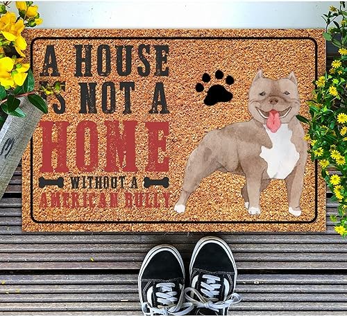 Miniatura 3 de A House is Not A Home Without A American Bully Coir - Tapete de bienvenida para perros, divertido y duradero, tapete antideslizante para puerta