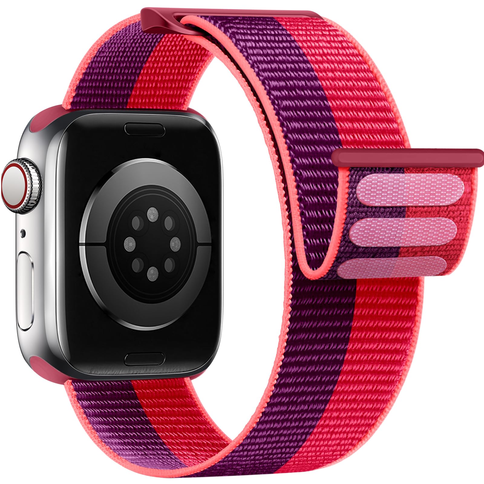 Yoohoo Nylon Straps Compatible with Apple Watch Straps 44mm 45mm 46mm 49mm 42mm(Series 3/2/1)Women Men,Upgraded Soft Nylon Replacement Bands for iWatch Series 11 10 9 8 7 6 5 4 3 2 1 SE3 Ultra3/Black — view 46