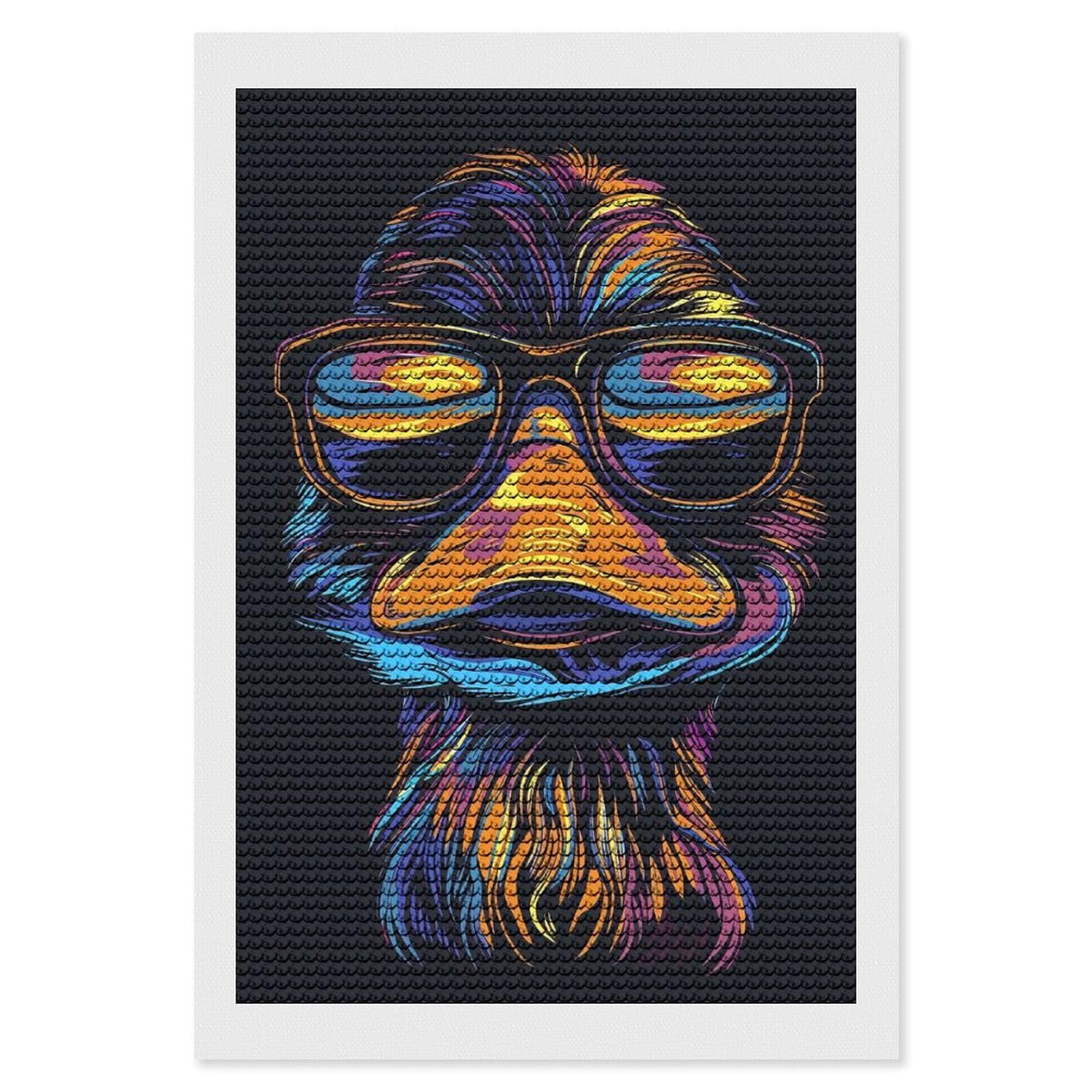 Junmoney Platypus Colorful Round Drill Diamond Painting 8"x12", Satisfying Creative Project, Complete Accessories, Printed Canvas