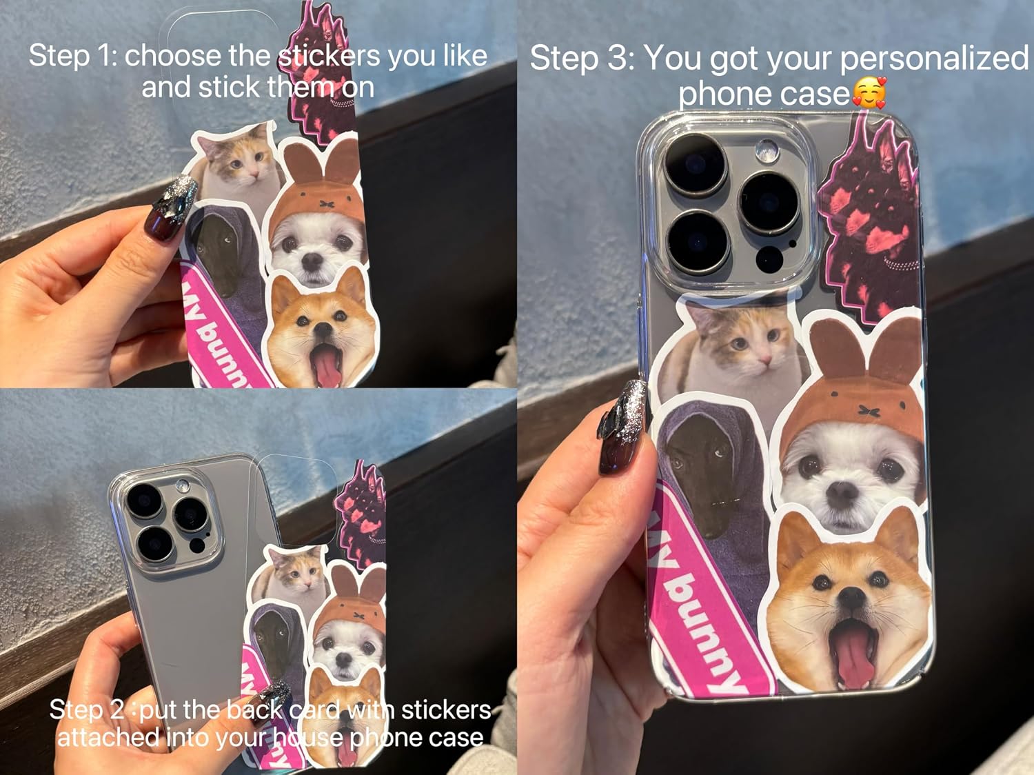 5 Pcs DIY Clear Cards for iPhone 11 Pro Max Case - Clear Insert Cards for Stickers, Photos, for iPhone Clear/Translucent Phone Case 6.5 Inches image 3