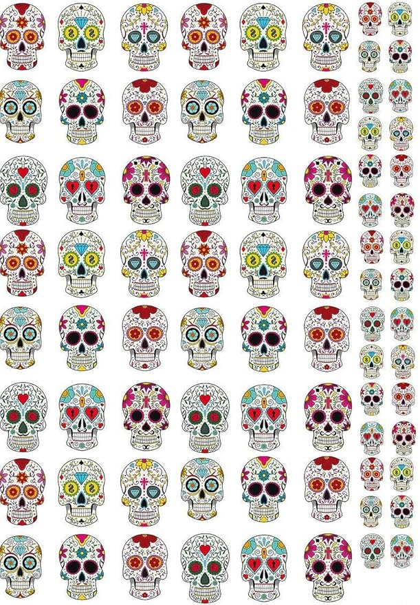 Sugar Skulls 85128 Ceramic Decal Enamel Decal Glass