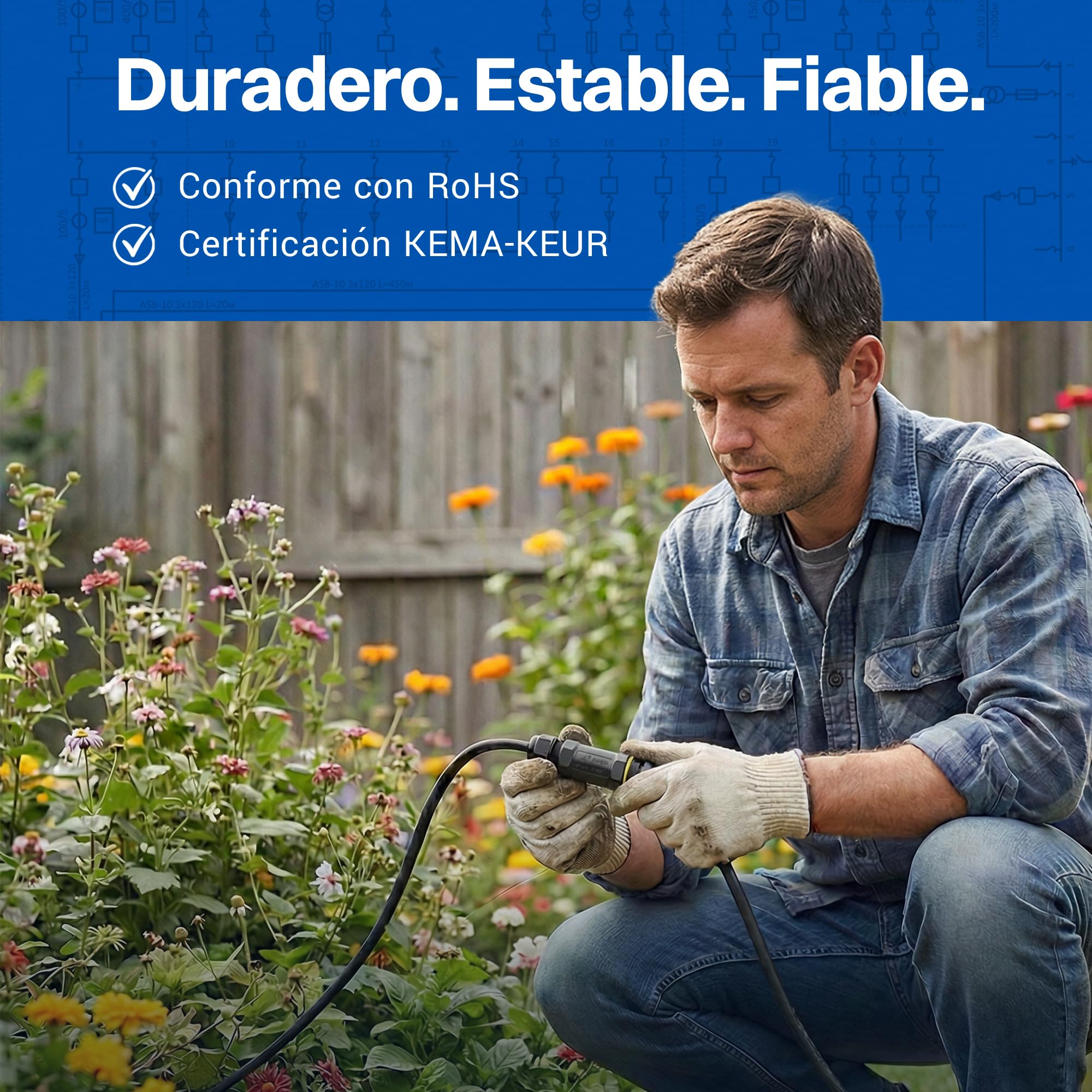 Intratec 10x Conectores de Cable Impermeables IP68 con 2 Entradas – Conector de 3 Polos 24A 450V AC para Instalación Fácil en Casa y Jardín, M25 Diámetro de Cable 4-14 mm