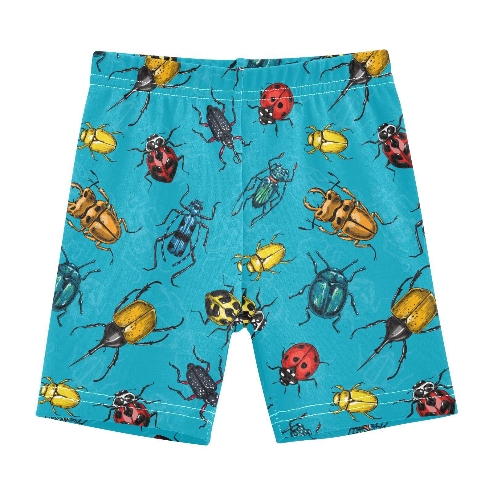 JHKKU Girls Beetles Bugs Shorts Cotton Cartwheel Bike Kids Biker Under Dress Dance Short Girl Clothes 10Y