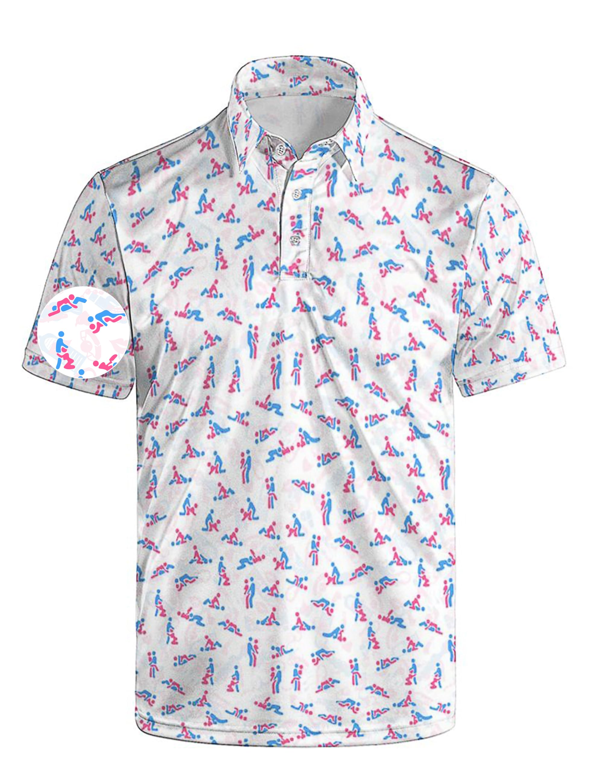 Mens Funny Golf Polo Shirts Short Sleeve Quick Dry Polo Shirts