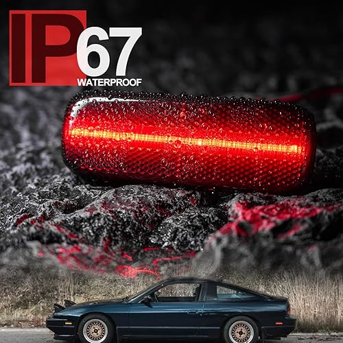 Miniatura 8 de Luces LED de posición laterales de repuesto para Ni'ssan 240SX S13 1989-1994 ámbar delanteras y traseras rojas luces de señal laterales rojas lente