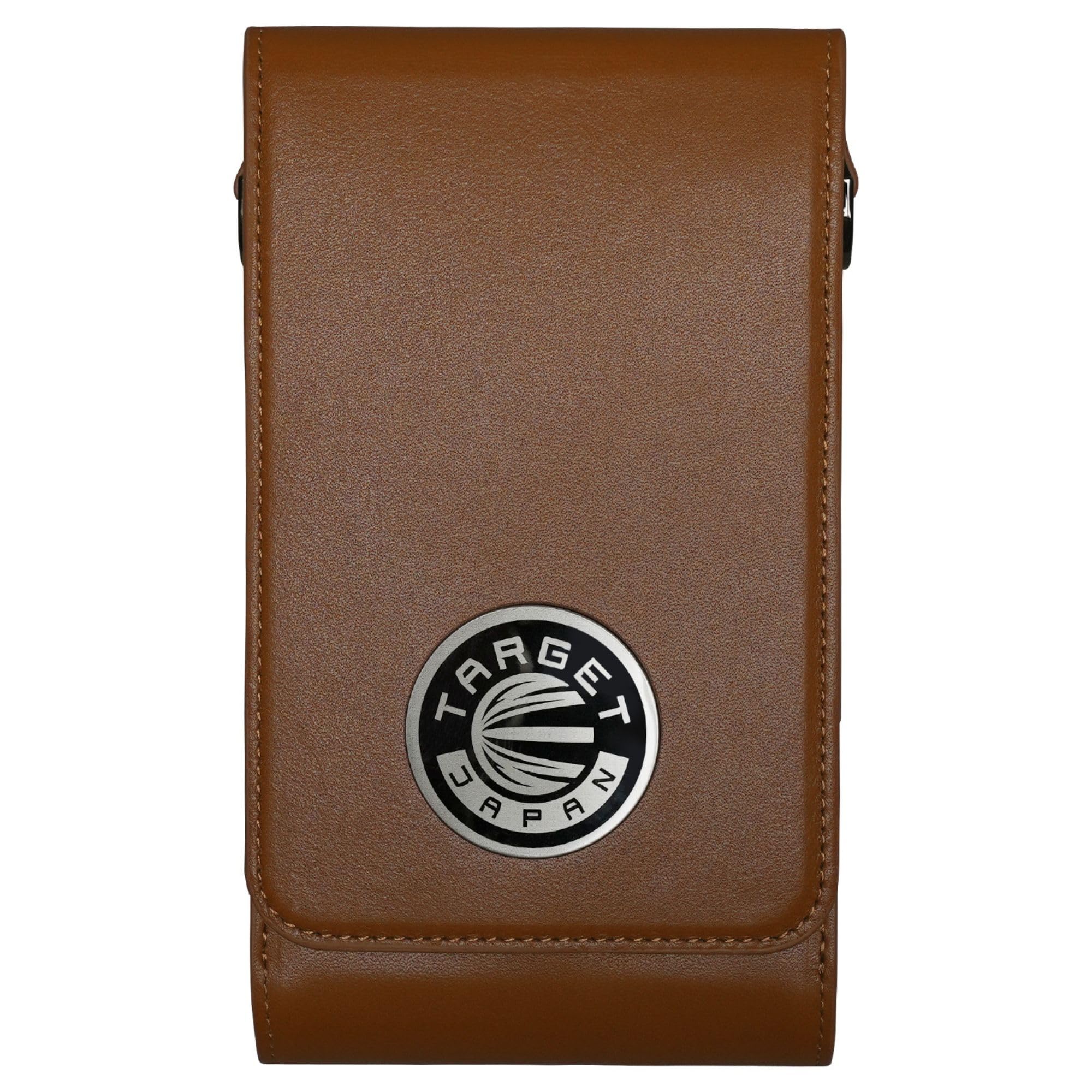 Target Japan Milli Case | Steel and Soft Tip Holder Made from Genuine Leather | 1 Fully Assembled Darts & Accessories | Dart Holder with Zip Lock Pouches, Store Flights, Shafts & Swiss Point | Caramel