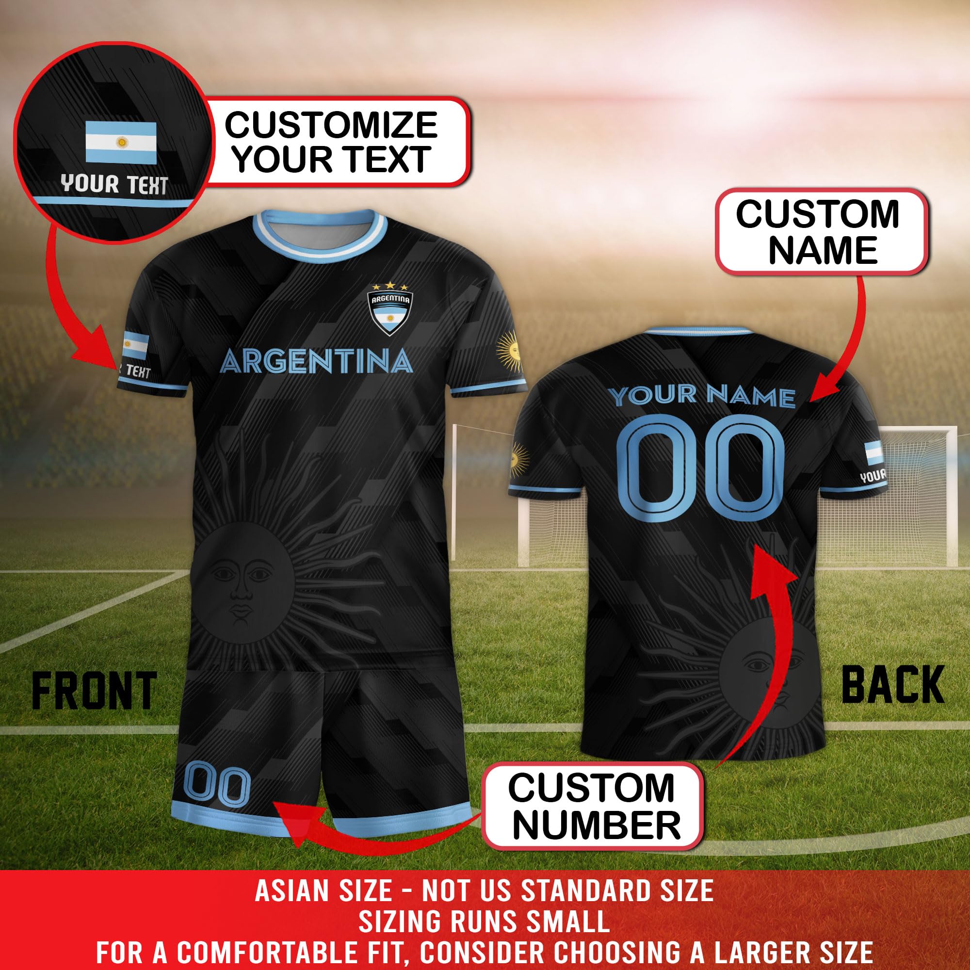Yupify Customized Jersey Argentina, Personalized Argentine Soccer Jersey, Argentina Jersey Men, Argentine Jersey Soccer 3