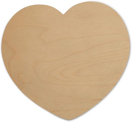 Wooden Hearts Shapes 11-1/4 x 10 x 1/8 Inch, Bag of 3 Unpainted Large Wood Heart Cutout Shapes, Plain, Smooth, Ready to Paint and Decorate Valentines Craft, DIY and Craft Projects. by Woodpeckers