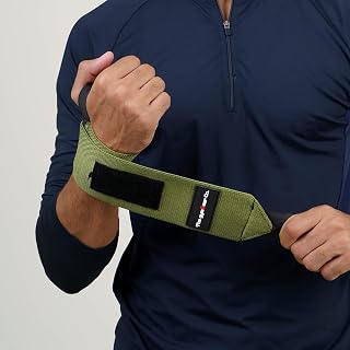 The gymGear Co. Wrist Band for Gym Workout Wrist Support Wraps Gym Accessories for Men and Women (Forest Green) Price In India