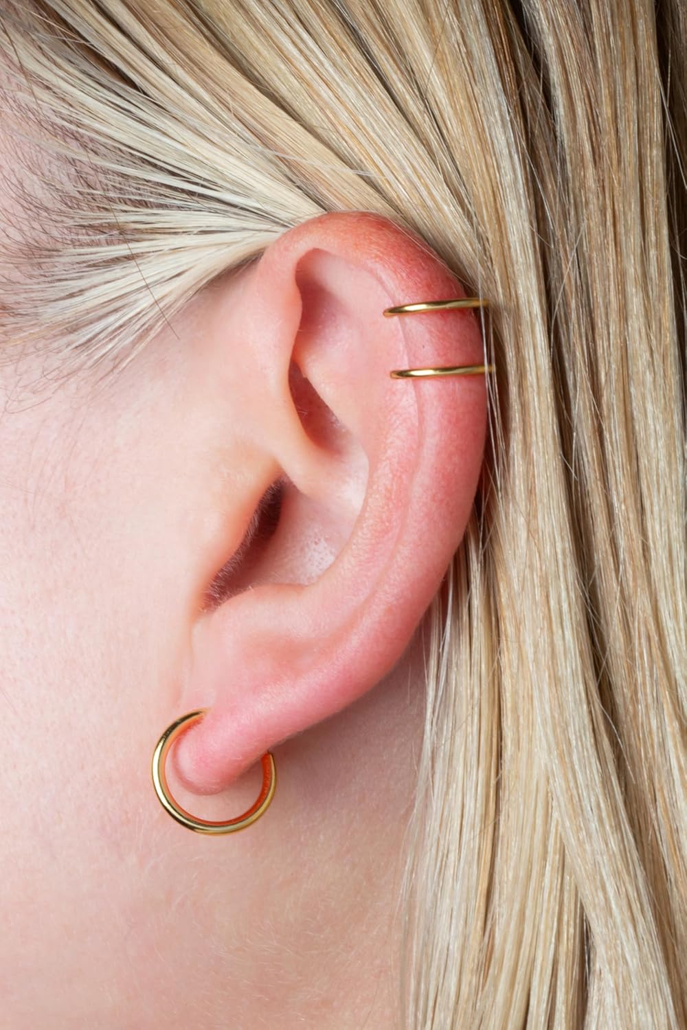 Mini Clip On Spring Hoop Earrings for Non-Pierced Ears - Image 2