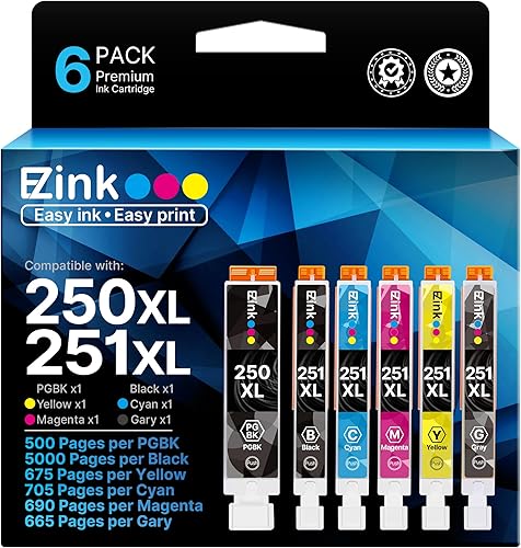 E-Z Ink (TM) Cartucho de tinta compatible de repuesto para PGI-250XL CLI-251XL