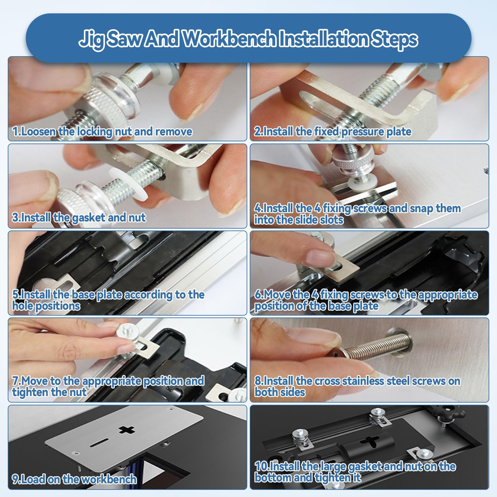 Placa de inserción de aleación de aluminio para sierras de calar, recorte y flipboard